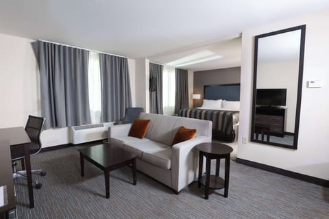 Studio Suite, 1 King Bed, Non Smoking | Down comforters, desk, laptop workspace, blackout drapes