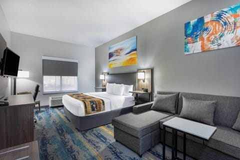Junior Suite, 1 King Bed, Non Smoking | Premium bedding, desk, laptop workspace, iron/ironing board