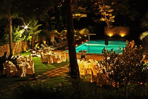 Outdoor banquet area