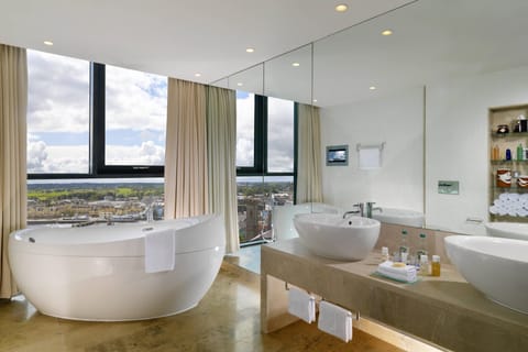 Presidential Suite, 1 King Bed, River View (Balcony) | Bathroom | Separate tub and shower, eco-friendly toiletries, hair dryer, towels