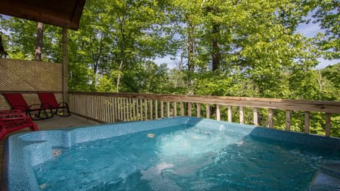Relax In The Hot Tub Located On The Deck, PRIVATE ! Wooded Setting 