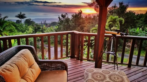 Very private lot. You can just see our neighbor's roof--but they can't see you.