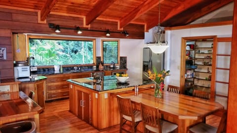 Cooks kitchen with new stainless appliances, gas range and plenty of work space