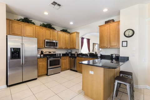 Kitchen with granite tops