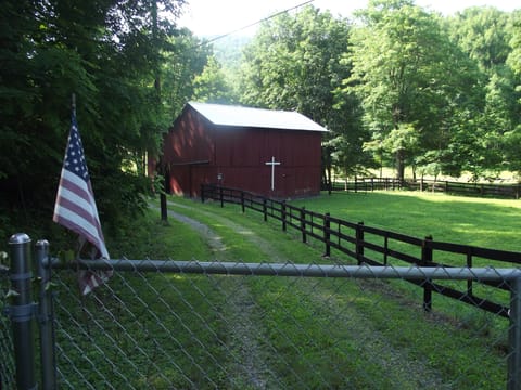 Gate and driveway to cabin.