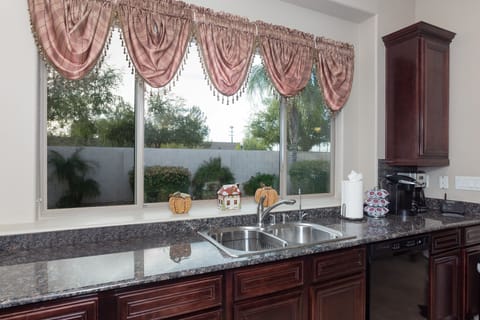 Kitchen view to the backyard 