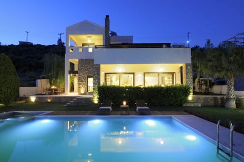 The facade of the villa