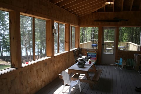 Screened porch and open deck all with lake and woods views. Now with Gas BBQ.