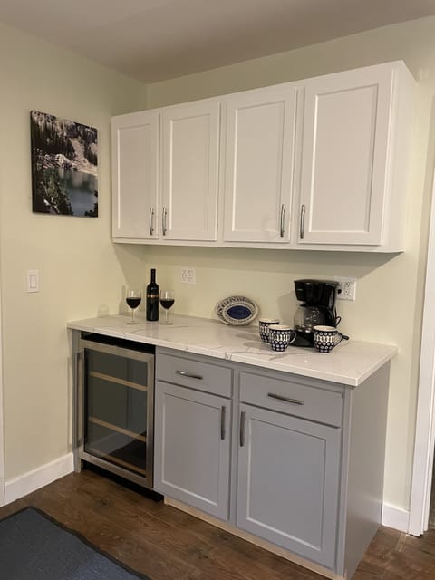 Coffee Bar area with additional beverage storage.