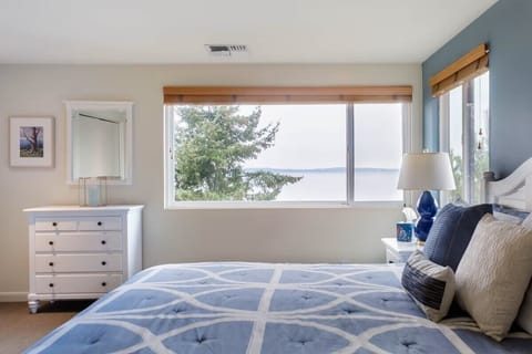 The master bedroom with its luxurious king-sized bed