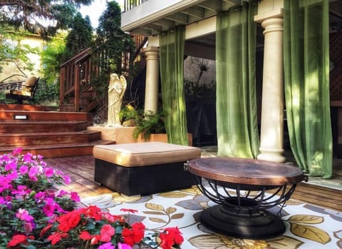 Resort-like backyard with enchanting gardens