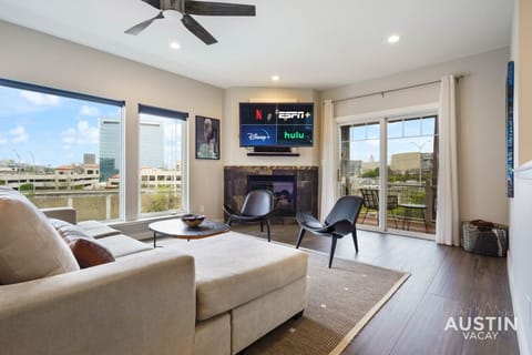 Living room with amazing views, smart tv and brand new sleeper sofa