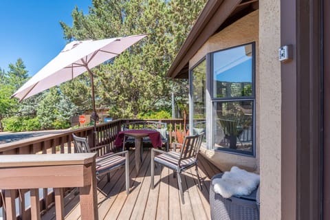 Lovely front deck: catch the morning sun and afternoon shade. 