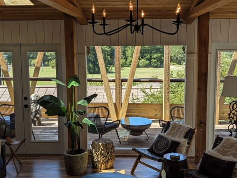 Your treetop view of Zilker Park and Barton Springs Pool.   Yes,  a 5 min. walk.