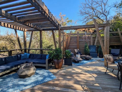 Side deck part of OVER  1800  s.f. of outside decks and balconies at this rental