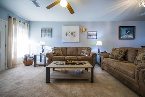 Lounge in comfort after a day at Magnolia Market & the Silos!
