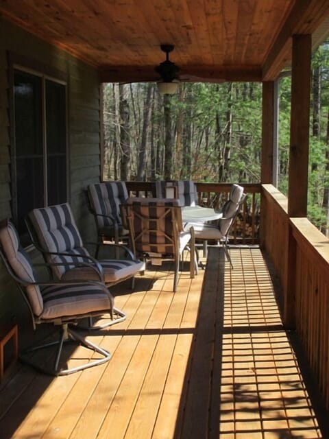 Balcony with patio furniture and gas grill