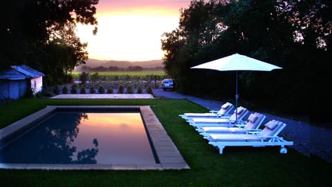 Swimming pool, sublime. Sunset view from deck. Vineyard Vista, Healdsburg 