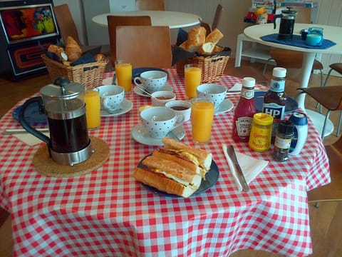 Breakfast can be served in the games room, your apartment or on the terrace