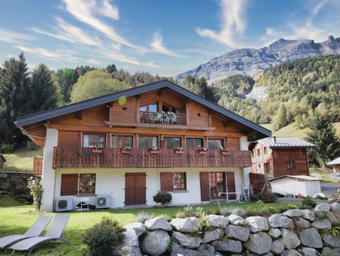 The Mountain House in summer, with Mont Joly in the background