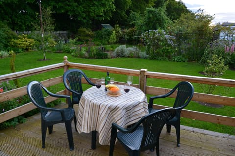 Deck with view of garden