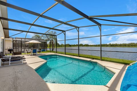 pool overlooking lake fantastic sunsets