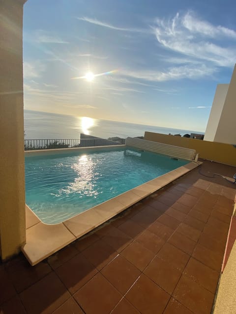 Enjoy spectacular sea views while you swim in the pool