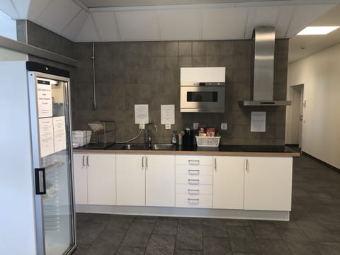 Shared fridge, microwave, electric kettle