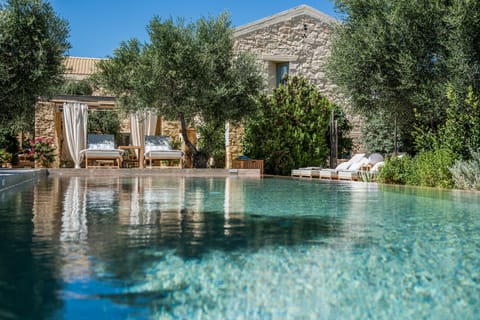 Heated and salted water  Swimming Pool , outdoor shower., sunloungers 