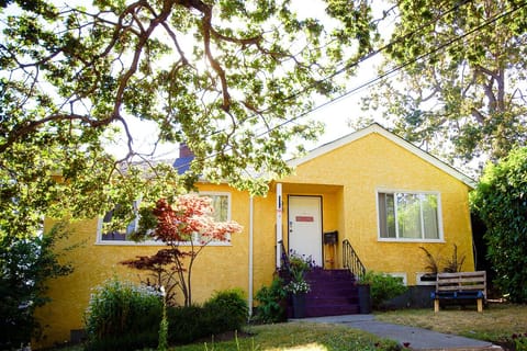 The front of the house from the street. Entrance to suite is in the back