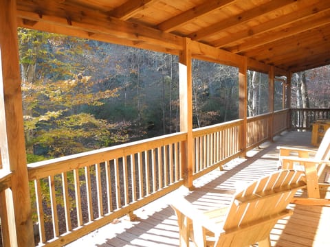 View of back porch in the fall