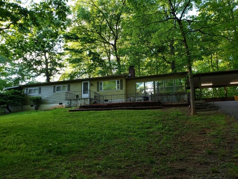 Closer look at the outside of the house.