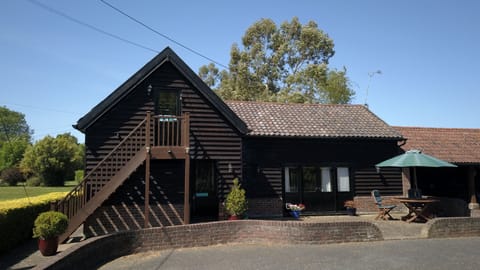 Front of barn with Owls Nest being on first floor 