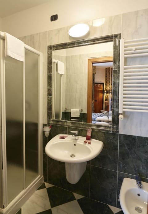 Shower, free toiletries, hair dryer, bidet