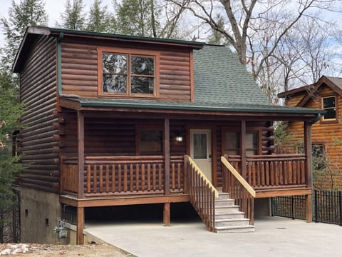Front of cabin. Please note other cabin next door. But, a very quiet community! 