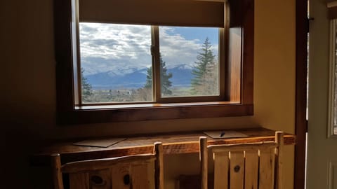 View of the Bitterroot Mountains from the breakfast bar