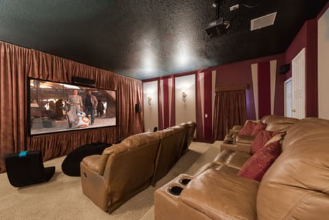 Stunning Home Theater with 110" Screen, Projector