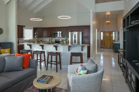 Front entryway from the deck bar.