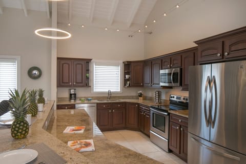 Large gourmet kitchen with everything you need to prepare meals.