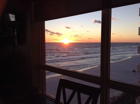 Sunset view from the dining nook