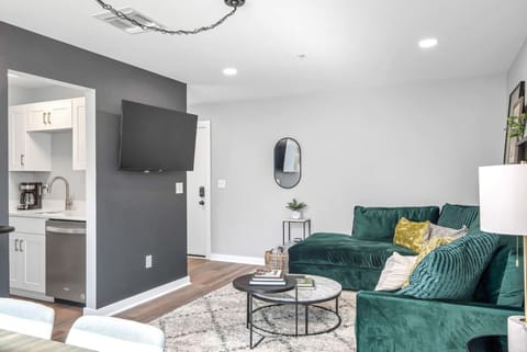 Comfortable couch that turns into a queen sofa bed! HD TV with Cable. Dining table with seating for 6. This condo is located steps away from the community pool and includes free parking.