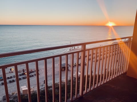 Sunset from your private 3rd floor balcony 