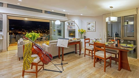Living room and dining room