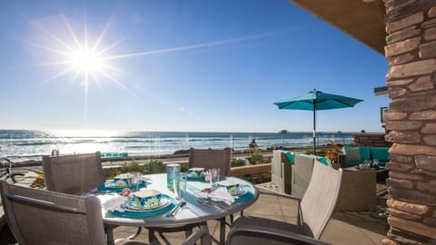 Enjoy meals from your beachfront private patio