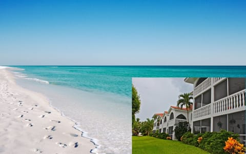 Ground floor condo with walk-out patio, just steps to the pool or Sanibel beach.