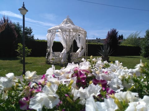 Outdoor banquet area