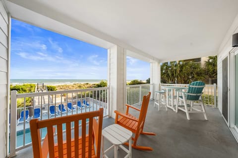 Beachfront Porch | Sand Dollar | 102 Oceanview | 1116 Ocean Blvd, Isle of Palms, SC | IOP Escapes