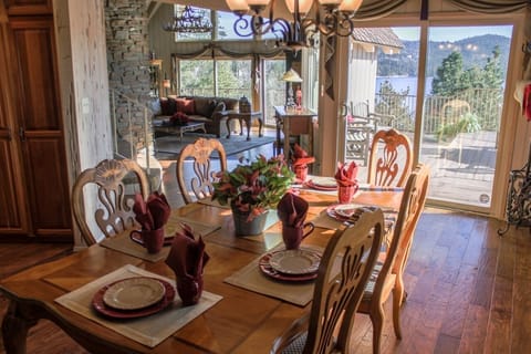 Large open dining and living room space with million dollar view!