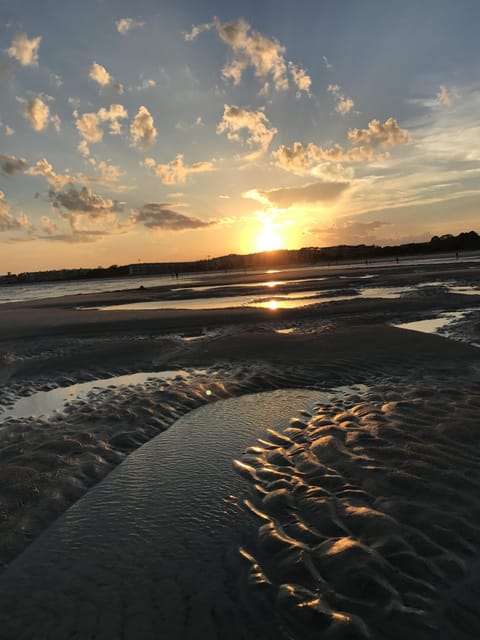 Sunset at low tide on East Beach.