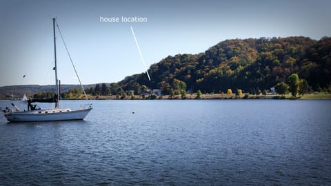 View of the house location facing south from Betsie Bay